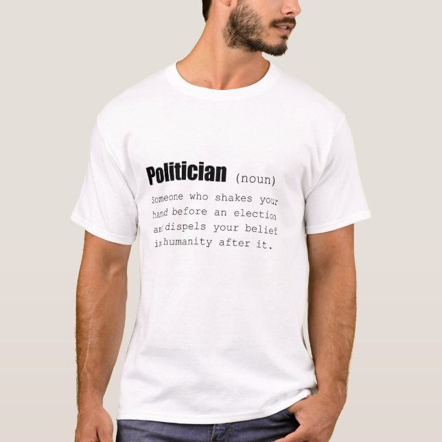 Camiseta Engraçado Definição Política (Frente)
