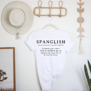 Camiseta Engraçado Definição Spanglish   Espanhol