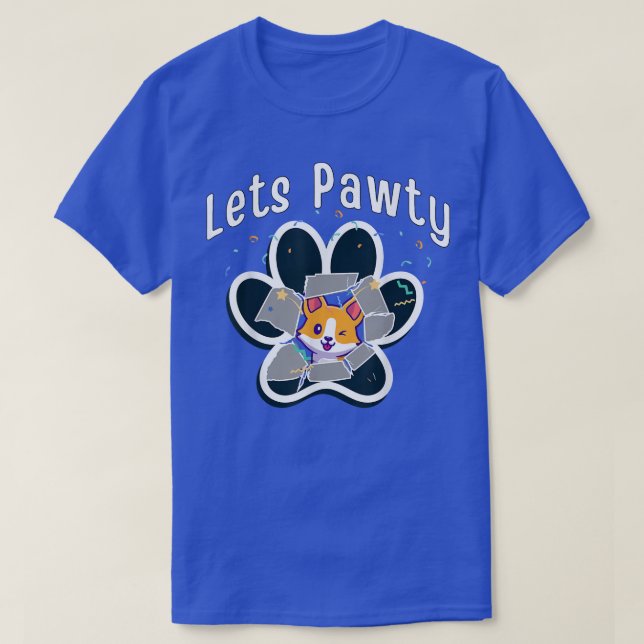 Camiseta Engraçado Deixa Pawthday Corgi Outfit Garoto Cacho (Frente do Design)