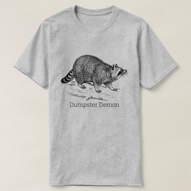 Camiseta Engraçado DEMON Raccoon (Frente do Design)