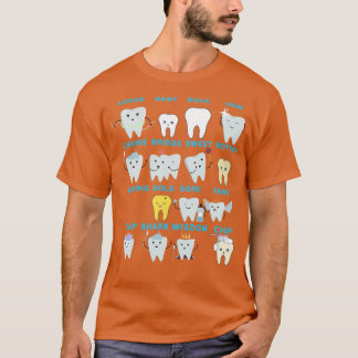 Camiseta Engraçado Dentista Diferente Dente Clássico da Cam