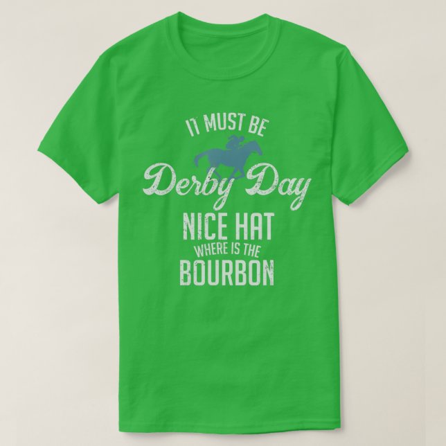 Camiseta Engraçado Derby Day e hortelã Juleps (Frente do Design)