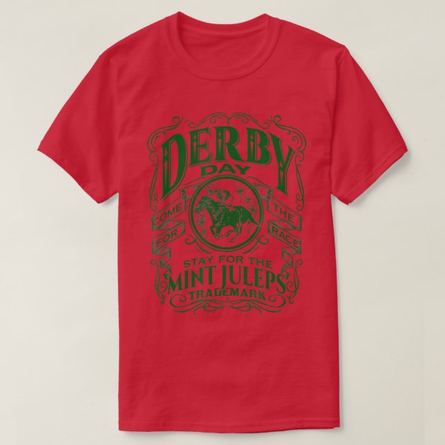 Camiseta Engraçado Derby Day e Mint Juleps, cavalo de Kentu (Frente do Design)