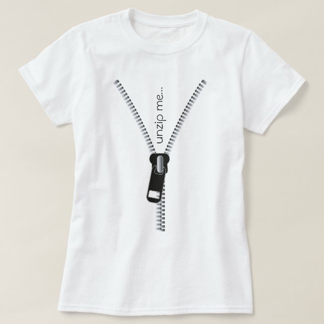 Camiseta Engraçado Descompactar-Me Zipper, Texto Preto Pers (Frente do Design)