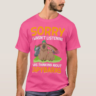 Camiseta Engraçado, Desculpe Não Estar Ouvindo Estava Pensa