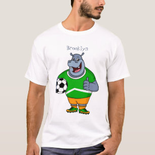 Camiseta Engraçado desenho animado do jogador de futebol d