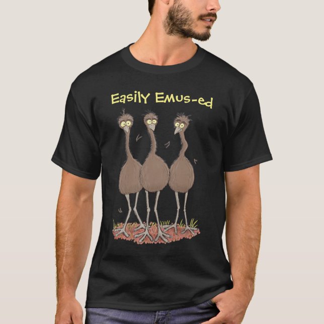 Camiseta Engraçado desenho animado emu australiano T-S (Frente)