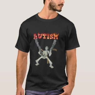 Camiseta Engraçado Design Autismo Esqueleto Memória Para Ho