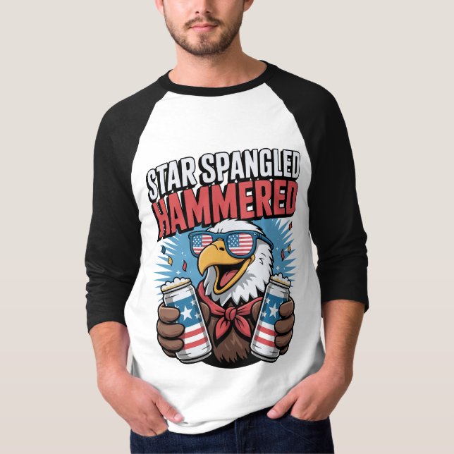 Camiseta Engraçado Design de 4 de julho para homens (Frente)
