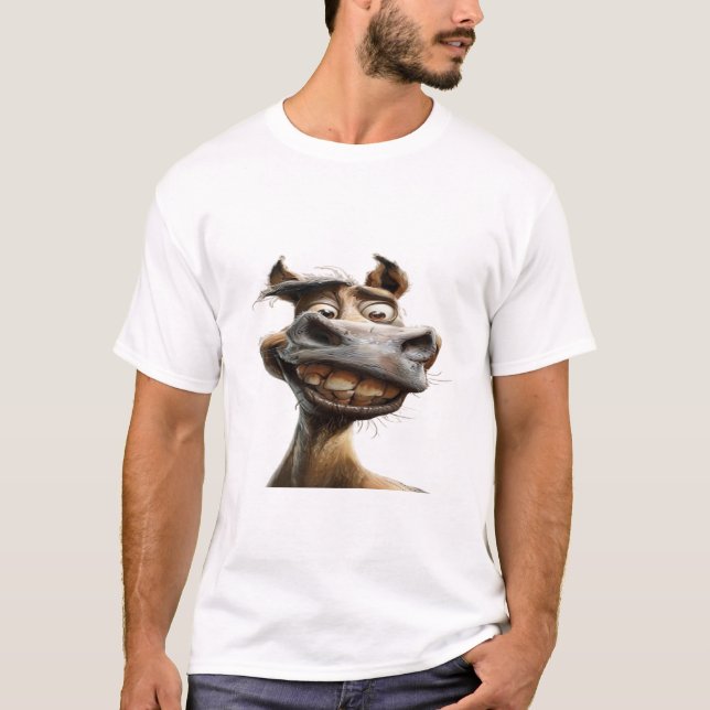Camiseta Engraçado design de arte burro (Frente)