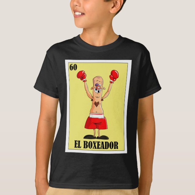 Camiseta Engraçado Design de Boxing Mexicano - El Boxeador (Frente)