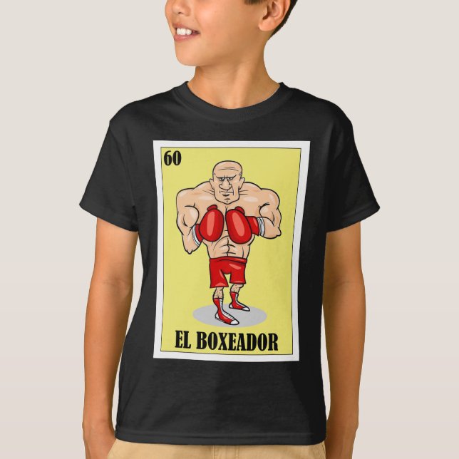 Camiseta Engraçado Design de Boxing Mexicano - El Boxeador  (Frente)