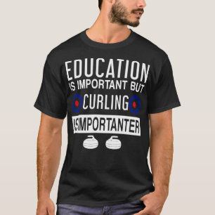 Camiseta Engraçado Design de Curling presente