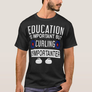 Camiseta Engraçado Design de Curling presente