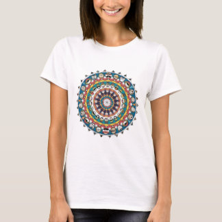 Camiseta Engraçado Design de Mandala com Cartoons Whimsical