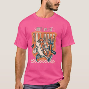 Camiseta Engraçado Design de personagem de cachorro quente.