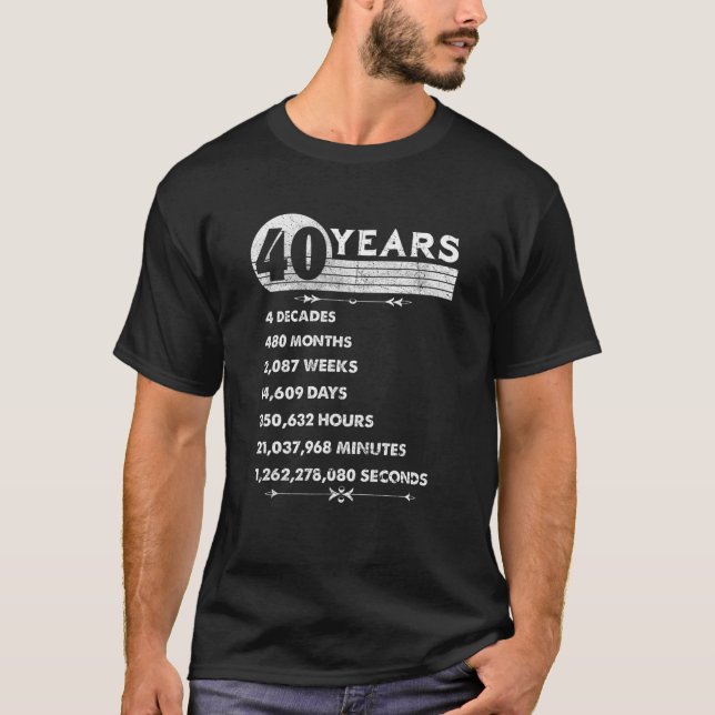 Camiseta Engraçado Design de quarenta e quarenta anos (Frente)