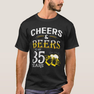 Camiseta Engraçado Design E Cervejas Aos Meus 35 Anos De Na