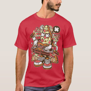Camiseta Engraçado Design Pizza DJ Disco de Engenheiro de s
