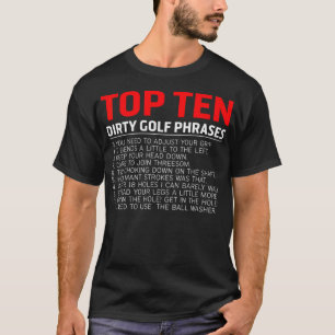 Camiseta Engraçado Dez Sujos Animais Engraçados de Golfe