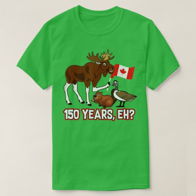 Camiseta Engraçado dia 150 anos no Canadá com o ganso do ca (Frente do Design)