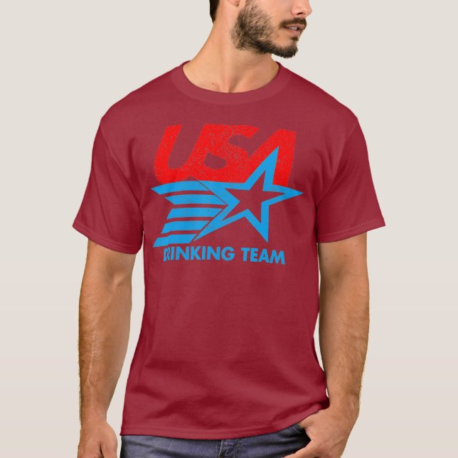 Camiseta Engraçado Dia da Independência T Equipe de Bebendo (Frente)
