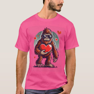 Camiseta Engraçado Dia de os namorados Bigfoot Óculos de so