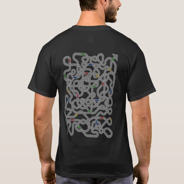 Camiseta Engraçado Dia de os pais T-Shirt com Maze Rodoviár (Verso)