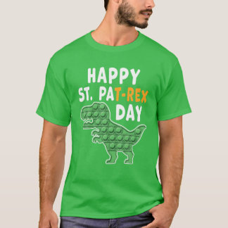 Camiseta Engraçado Dia de São Patrício Feliz Rex Dinossaur