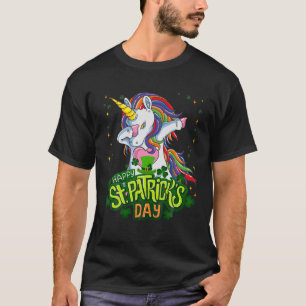 Camiseta Engraçado Dia de São Patrício Girls Dabbing Uni