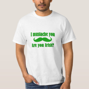 Camiseta Engraçado Dia de São Patrício irlandês de bigode