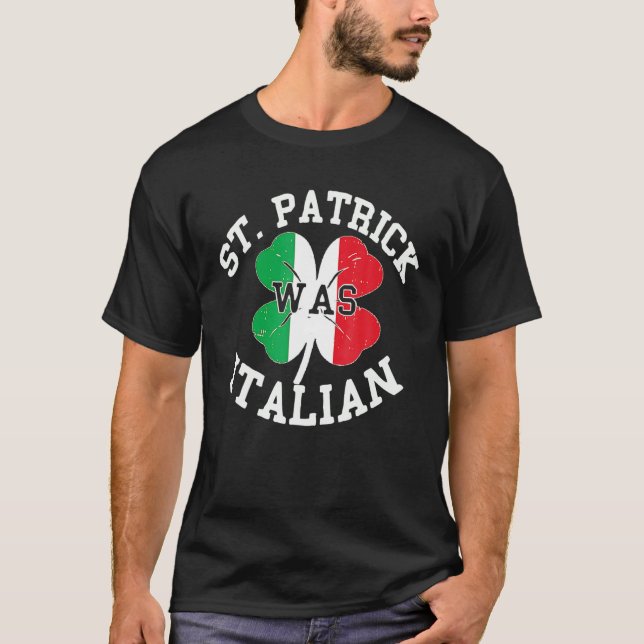 Camiseta Engraçado Dia de São Patrício Irlandês Italiano Ot (Frente)