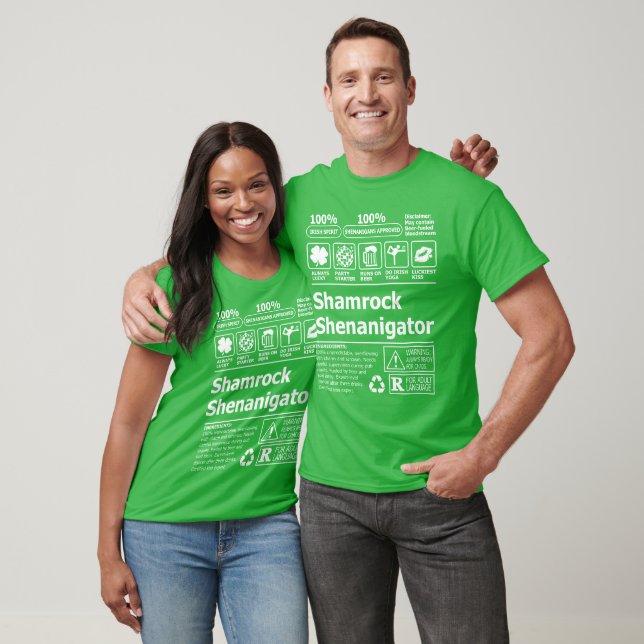 Camiseta Engraçado Dia de São Patrício irlandês Shamrock (Unissex)