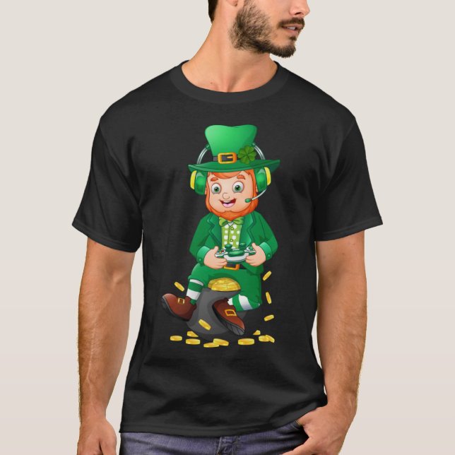 Camiseta Engraçado Dia de São Patrício Jogo Jogo Jogo Jogo  (Frente)