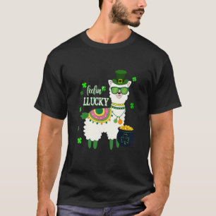 Camiseta Engraçado Dia de São Patrício Lama Sentindo Milhar