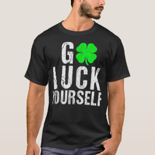 Camiseta Engraçado Dia de São Patrício Sortudo Quatro Folha