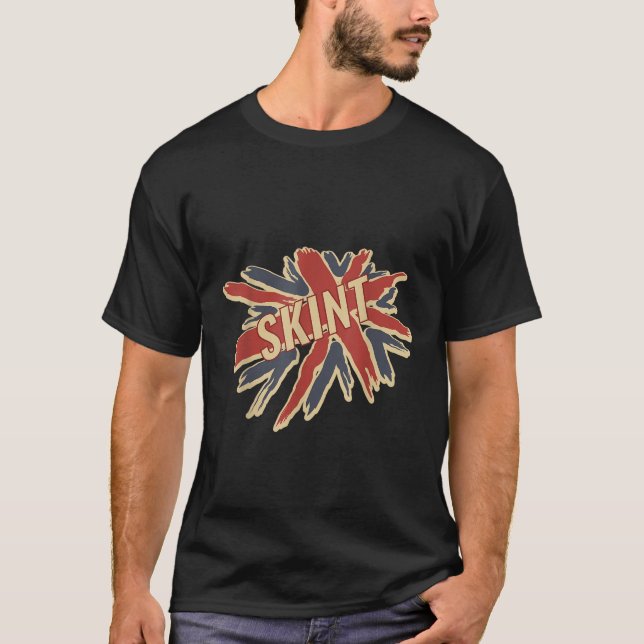 Camiseta Engraçado diafragma britânico com bandeira Skint T (Frente)