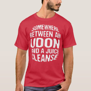 Camiseta Engraçado Dieta Udon e Suco Limpa Noodel Japonês