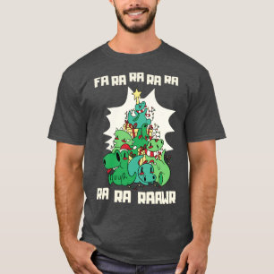 Camiseta Engraçado Dinossauro Árvore de Natal Pijamas