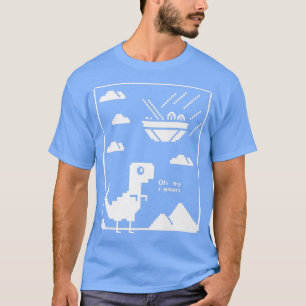 Camiseta Engraçado Dinossauro e Ramen Pixel Armen Nood japo