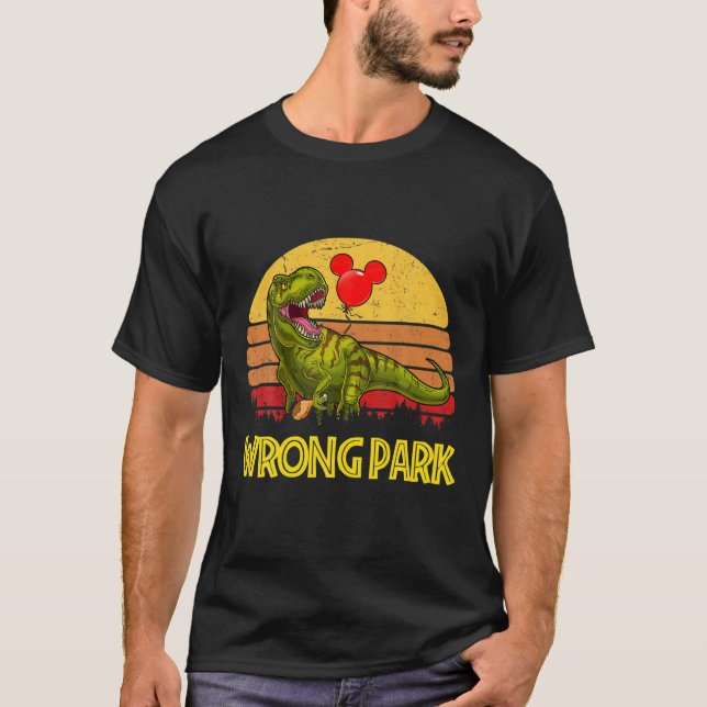 Camiseta Engraçado Dinossauro Errado Tyrannosaurus Park Gla (Frente)