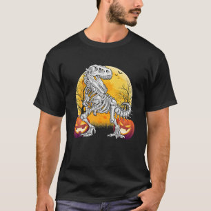 Camiseta Engraçado Dinossauro Esqueletreto Halloween Adulto