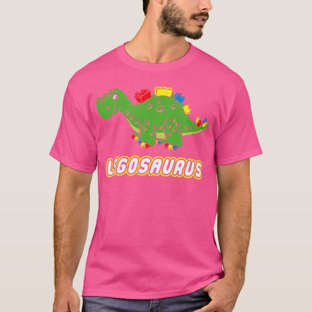 Camiseta Engraçado Dinossauro Legossauro Legos Saurus Dino (Frente)