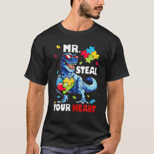 Camiseta Engraçado Dinossauro Rex Embrace Autismo Sensibili