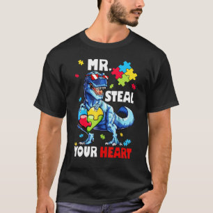 Camiseta Engraçado Dinossauro T Rex Embrace Autismo Conheci