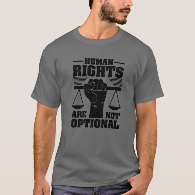 Camiseta Engraçado Direitos Humanos Presente Justiça Legal  (Frente)