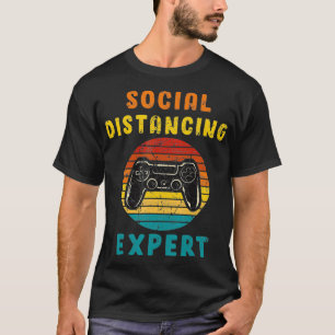 Camiseta Engraçado Distância Social Vintage Retro Gamer Víd