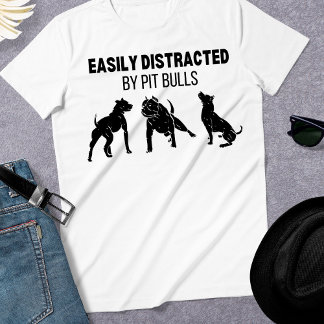 Camiseta Engraçado distraído por T-Shirt Pit Bull