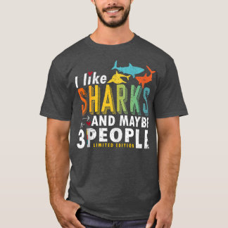 Camiseta Engraçado Ditos de Tubarões Eu gosto de Tubarões e