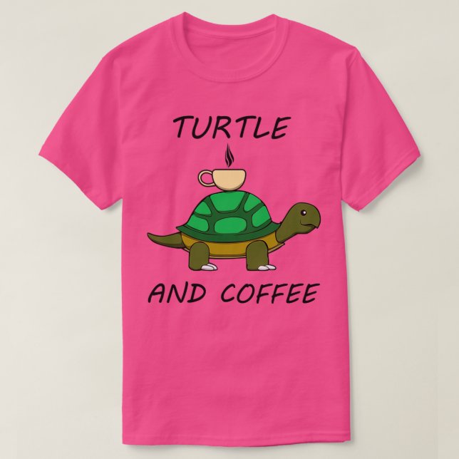Camiseta Engraçado dizendo café e tartaruga segunda-feira (Frente do Design)